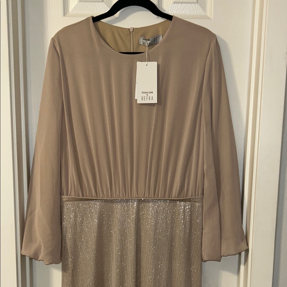 Beige and Gold Women's Dress